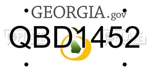 QBD1452 Georgia License Plate