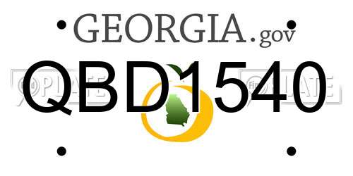 QBD1540 Georgia License Plate