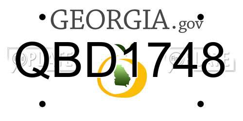 QBD1748 Georgia License Plate