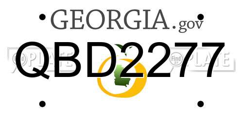 QBD2277 Georgia License Plate