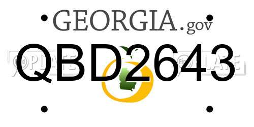 QBD2643 Georgia License Plate