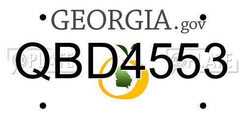 QBD4553 Georgia License Plate