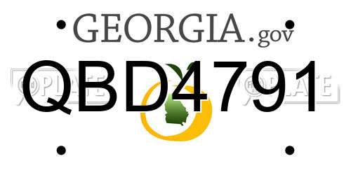 QBD4791 Georgia License Plate