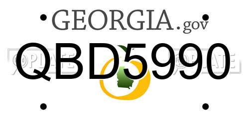 QBD5990 Georgia License Plate