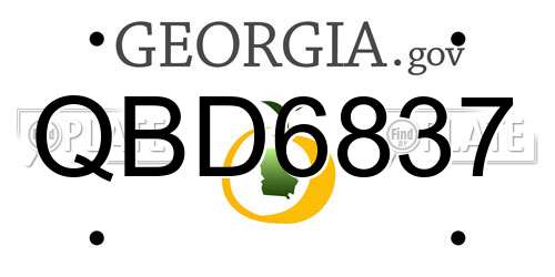 QBD6837 Georgia License Plate