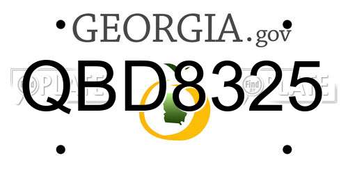 QBD8325 Georgia License Plate