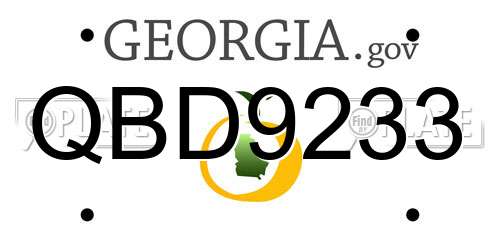 QBD9233 Georgia License Plate