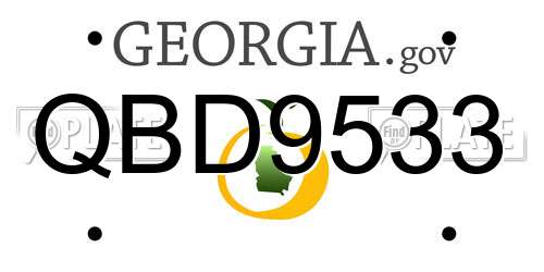 QBD9533 Georgia License Plate