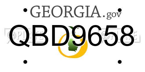 QBD9658 Georgia License Plate