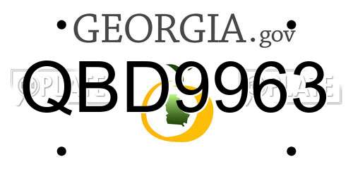 QBD9963 Georgia License Plate