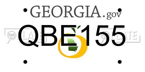 QBE155 Georgia License Plate