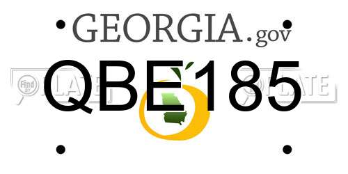 QBE185 Georgia License Plate