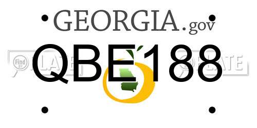 QBE188 Georgia License Plate