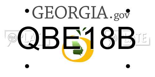 QBE18B Georgia License Plate