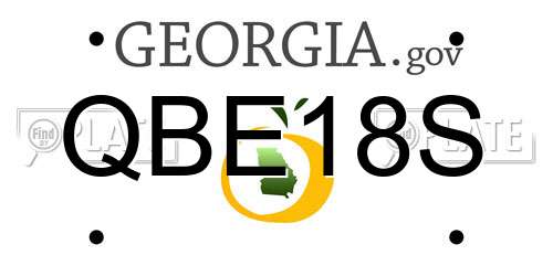 QBE18S Georgia License Plate