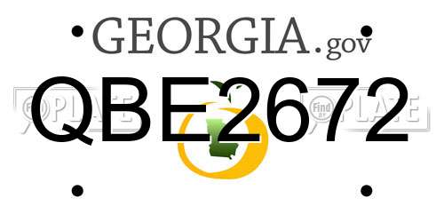 QBE2672 Georgia License Plate