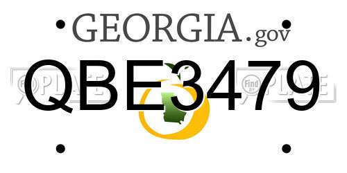 QBE3479 Georgia License Plate