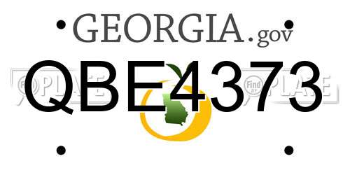 QBE4373 Georgia License Plate