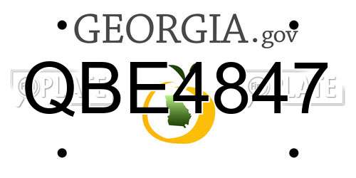 QBE4847 Georgia License Plate
