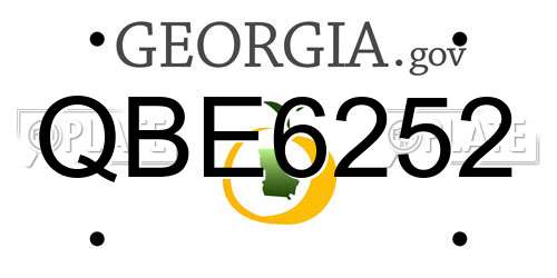 QBE6252 Georgia License Plate