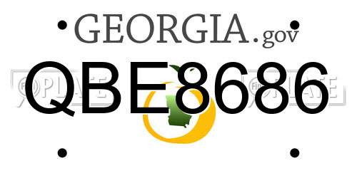 QBE8686 Georgia License Plate