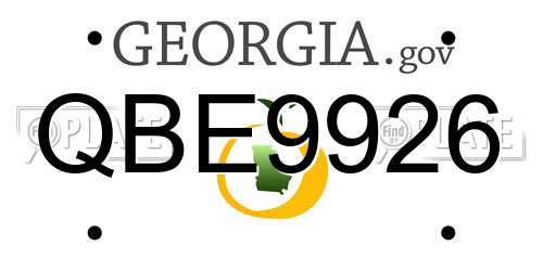 QBE9926 Georgia License Plate