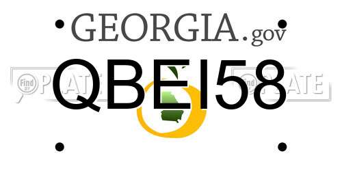 QBEI58 Georgia License Plate