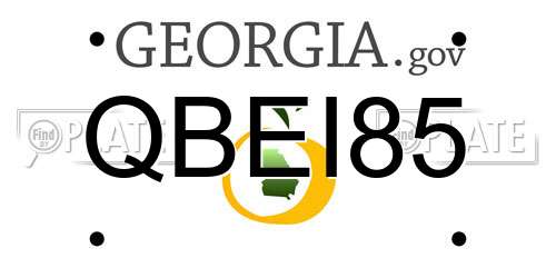 QBEI85 Georgia License Plate