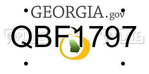 QBF1797 Georgia License Plate