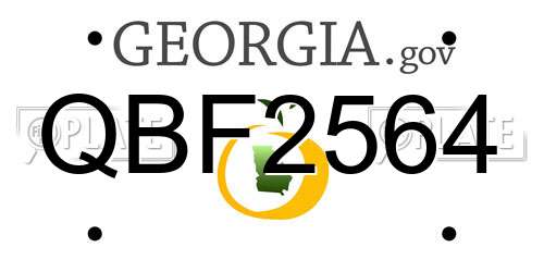QBF2564 Georgia License Plate