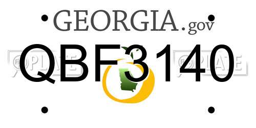 QBF3140 Georgia License Plate