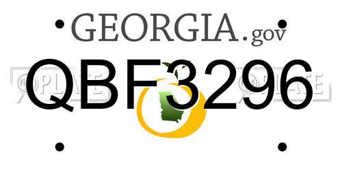 QBF3296 Georgia License Plate