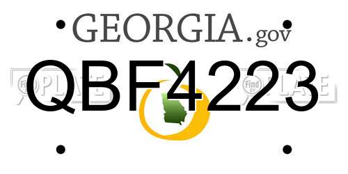 QBF4223 Georgia License Plate