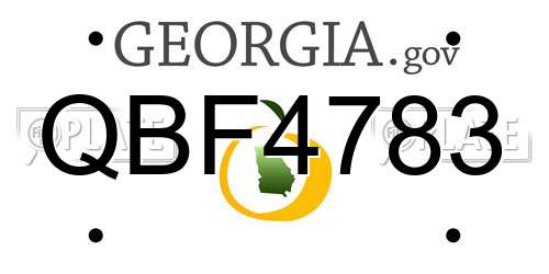 QBF4783 Georgia License Plate