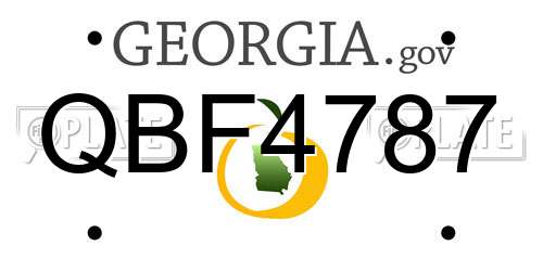 QBF4787 Georgia License Plate