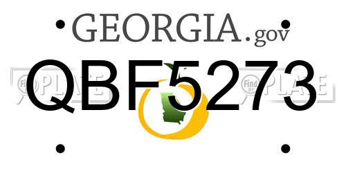 QBF5273 Georgia License Plate