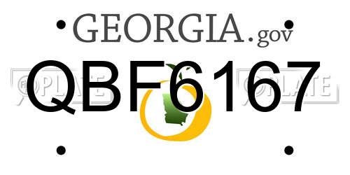QBF6167 Georgia License Plate