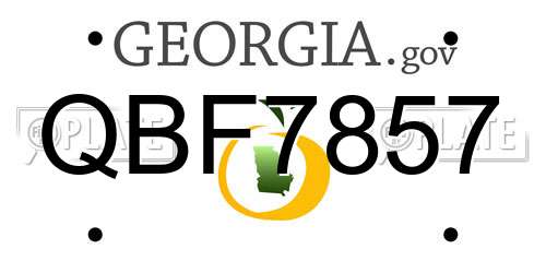QBF7857 Georgia License Plate