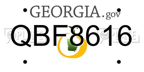 QBF8616 Georgia License Plate