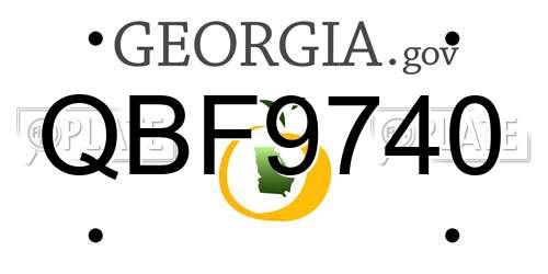 QBF9740 Georgia License Plate