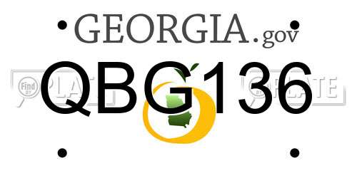 QBG136 Georgia License Plate