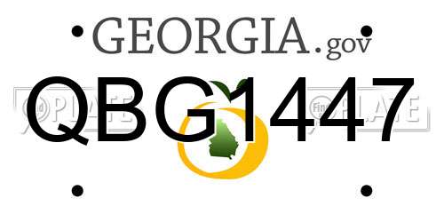 QBG1447 Georgia License Plate