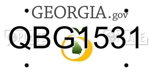 QBG1531 Georgia License Plate