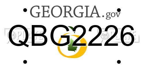 QBG2226 Georgia License Plate