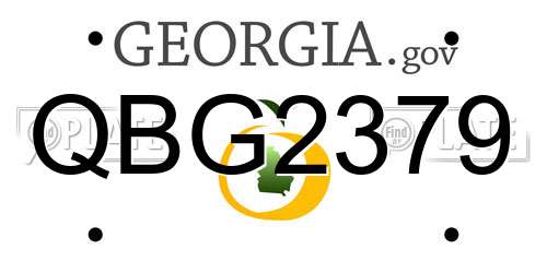 QBG2379 Georgia License Plate