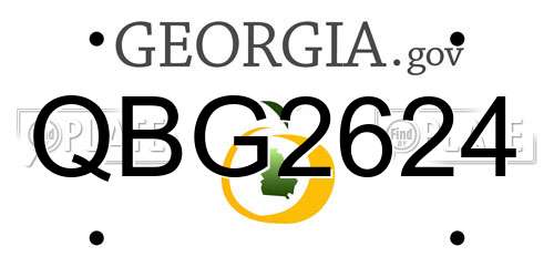 QBG2624 Georgia License Plate
