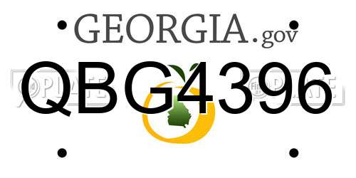 QBG4396 Georgia License Plate