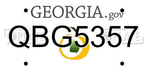 QBG5357 Georgia License Plate