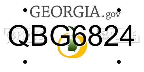 QBG6824 Georgia License Plate