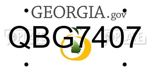 QBG7407 Georgia License Plate